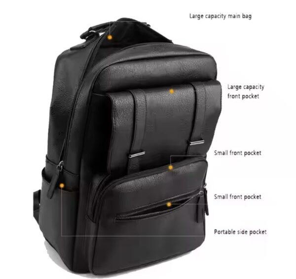 Premium Black Laptop Backpack - Image 2