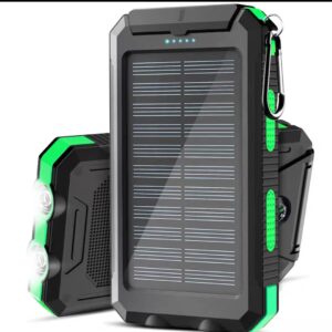 Solar Power Bank – 30000mAh Waterproof Outdoor Portable Charger with Dual LED Flashlight