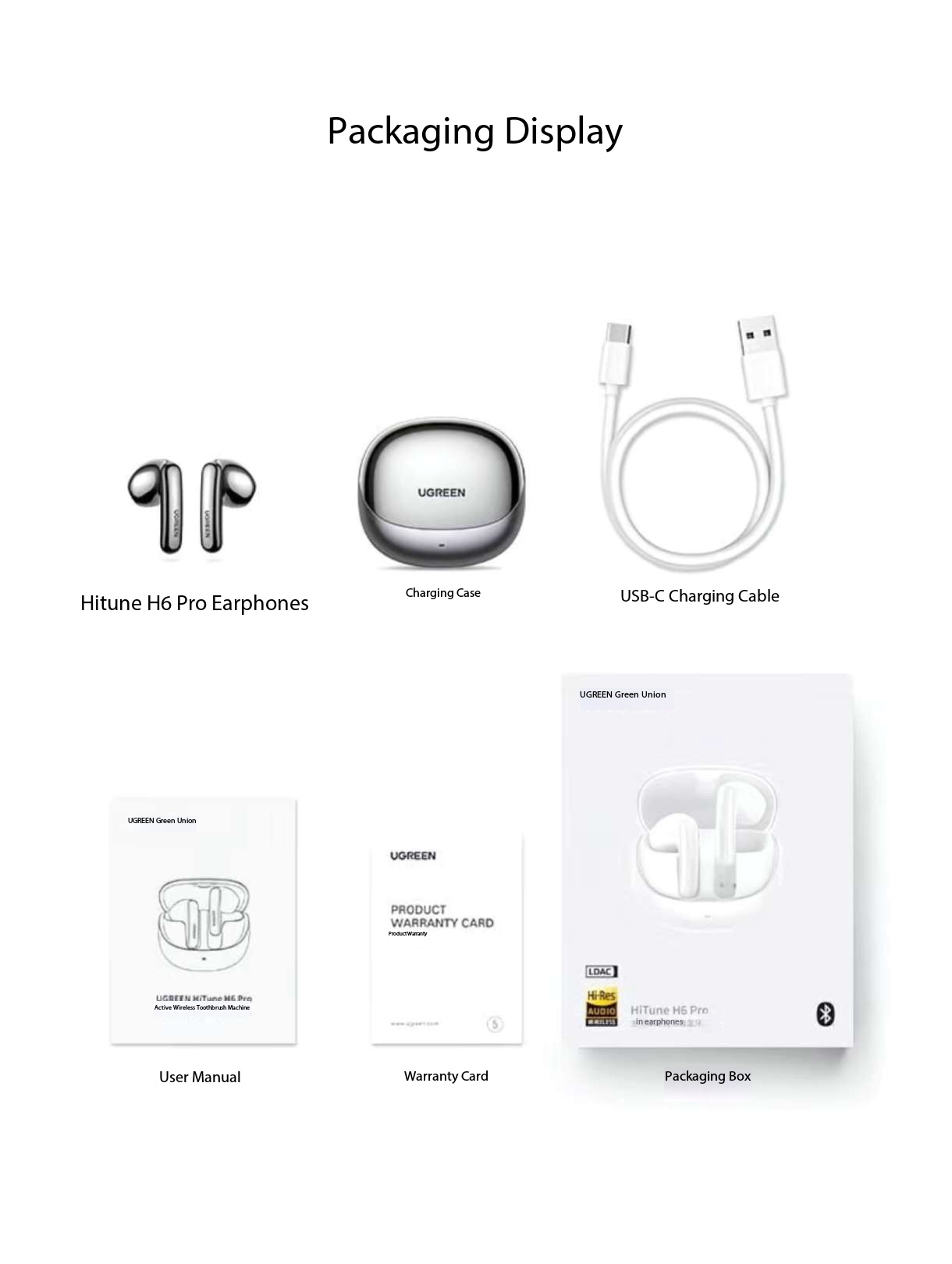 UGREEN H6 Pro Adaptive ANC Semi-in-Ear Wireless Earbuds - Image 4